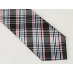 Men's Bergamo New York Tie Satin Silky Feel #Berg-4 Gray/Pink Plaid