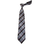Men's Bergamo New York Tie Satin Silky Feel #Berg-4 Gray/Pink Plaid