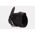 The Turan Black Woven Leather Belt