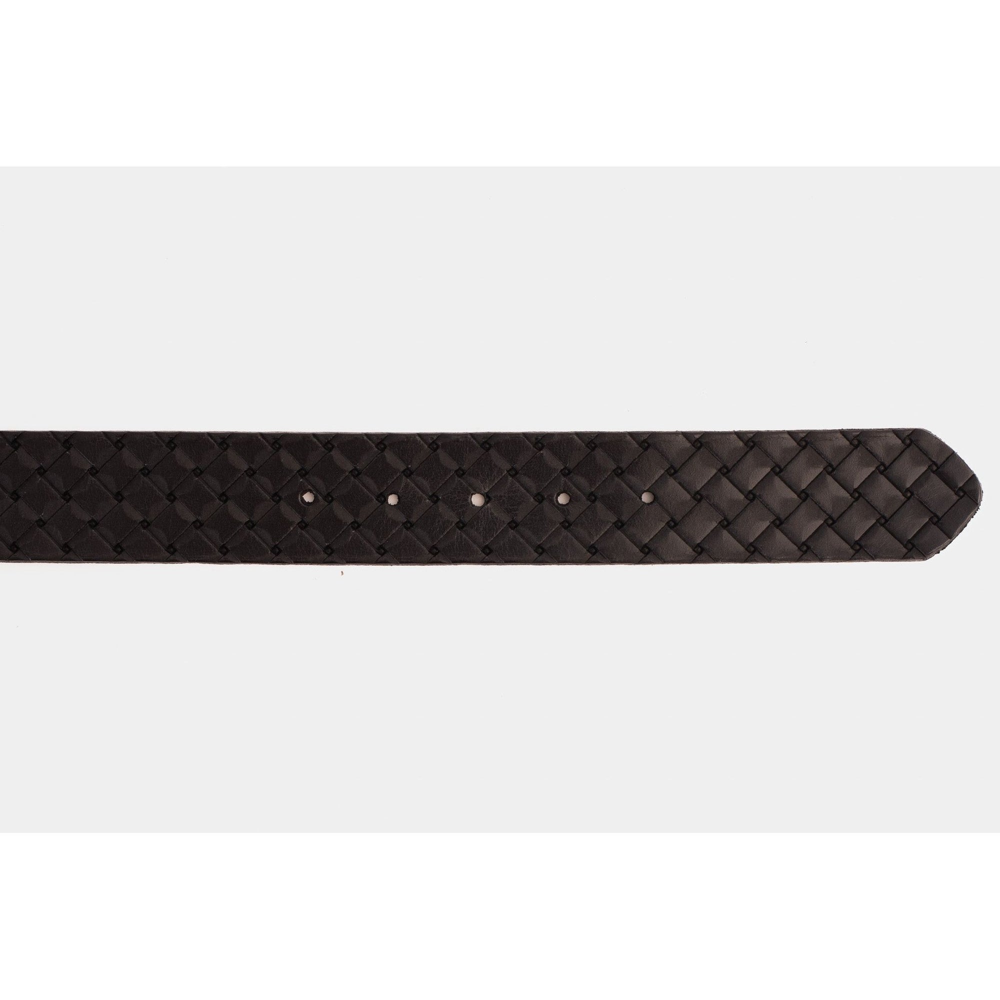 The Turan Black Woven Leather Belt