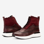 The Regent Burgundy Leather Wingtip
 Brogue Men Casual Boot