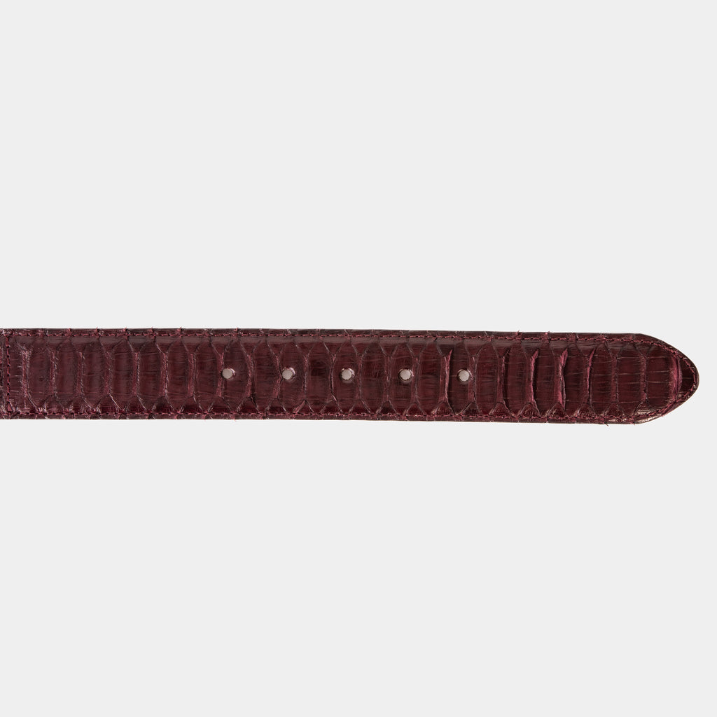 The Bethesda Burgundy Snake Leather Belt