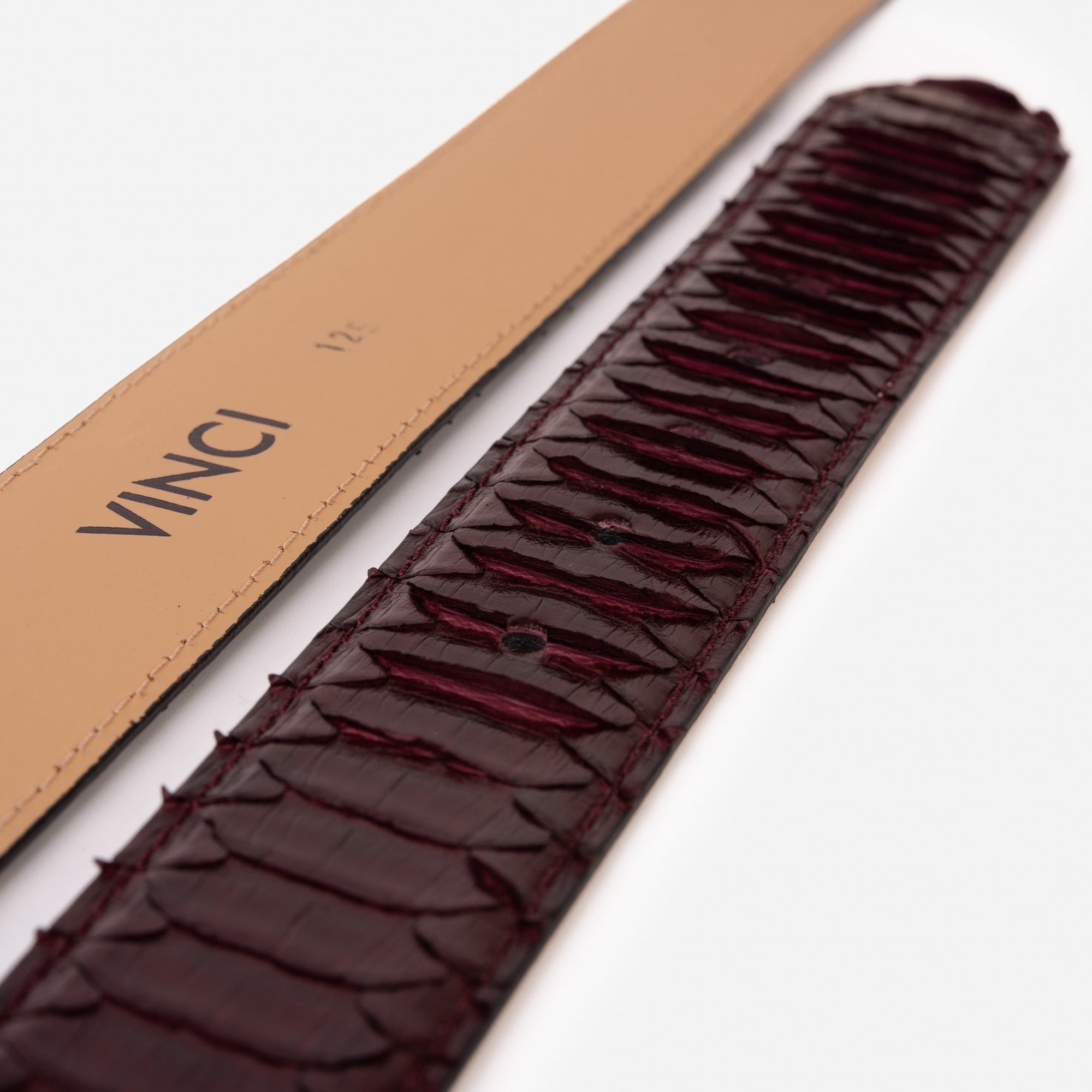 The Bethesda Burgundy Snake Leather Belt