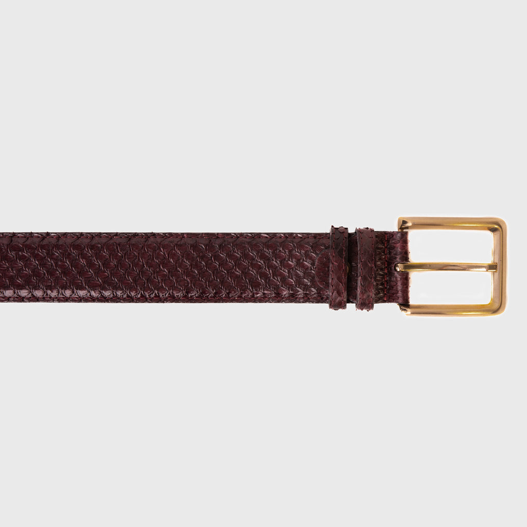 The Bethesda Burgundy Snake Leather Belt