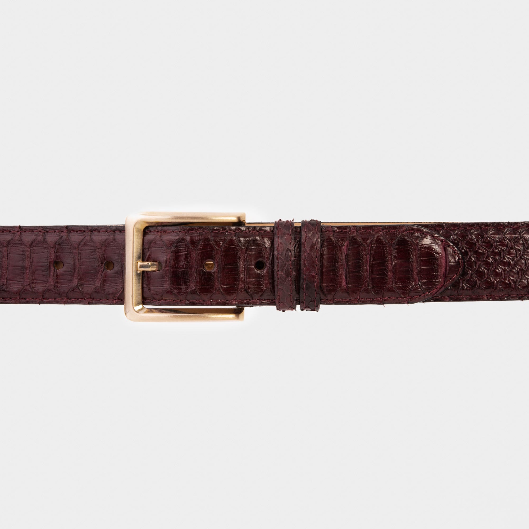 The Bethesda Burgundy Snake Leather Belt