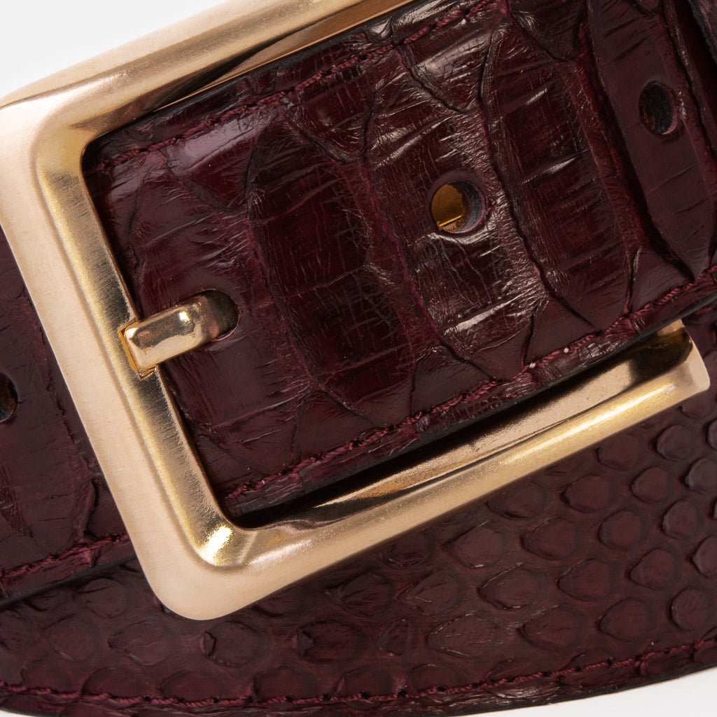 The Bethesda Burgundy Snake Leather Belt