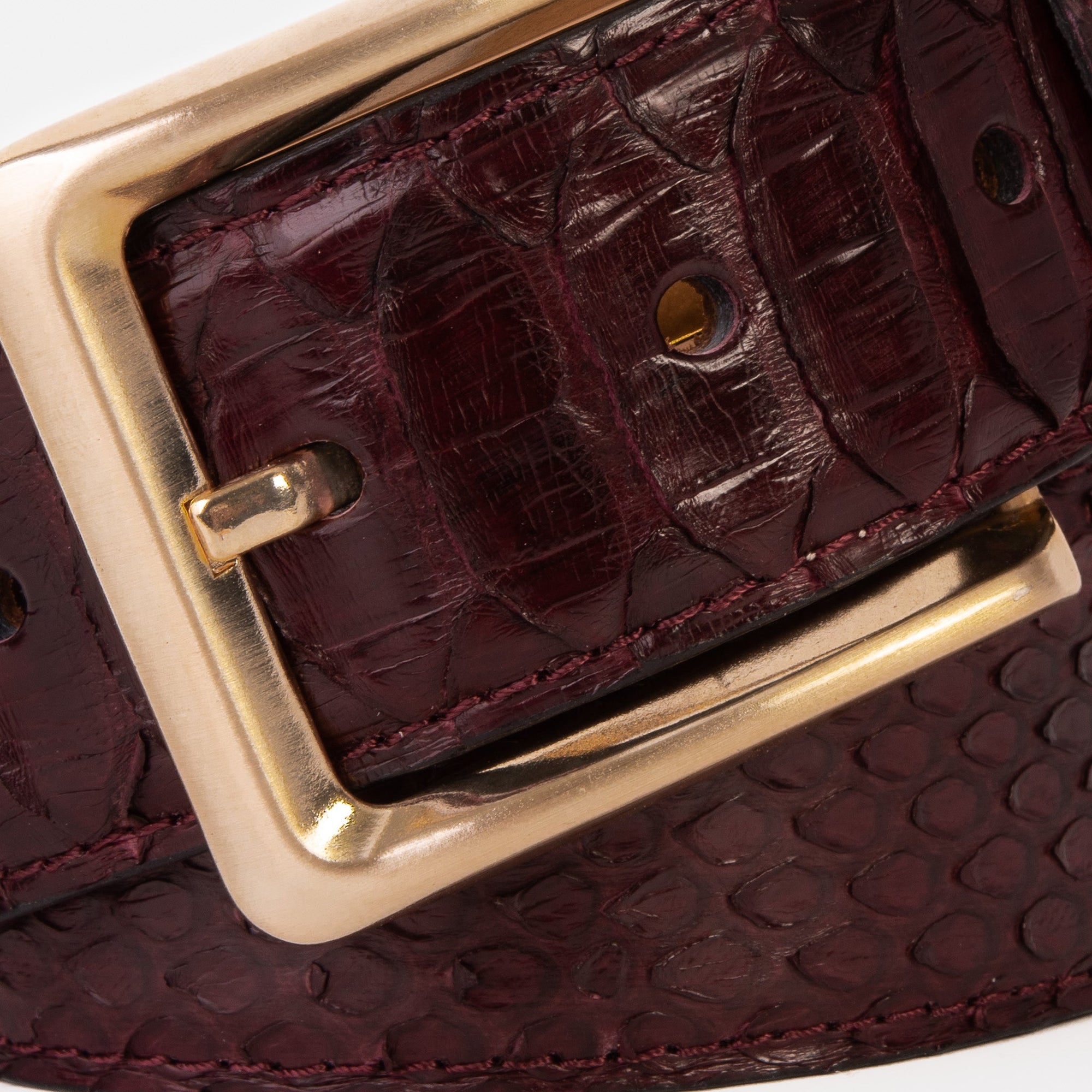 The Bethesda Burgundy Snake Leather Belt