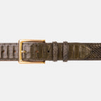 The Bethesda Green Pythn Snk Leather Belt