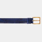 The Boss Navy Blue Snake Leather Belt
