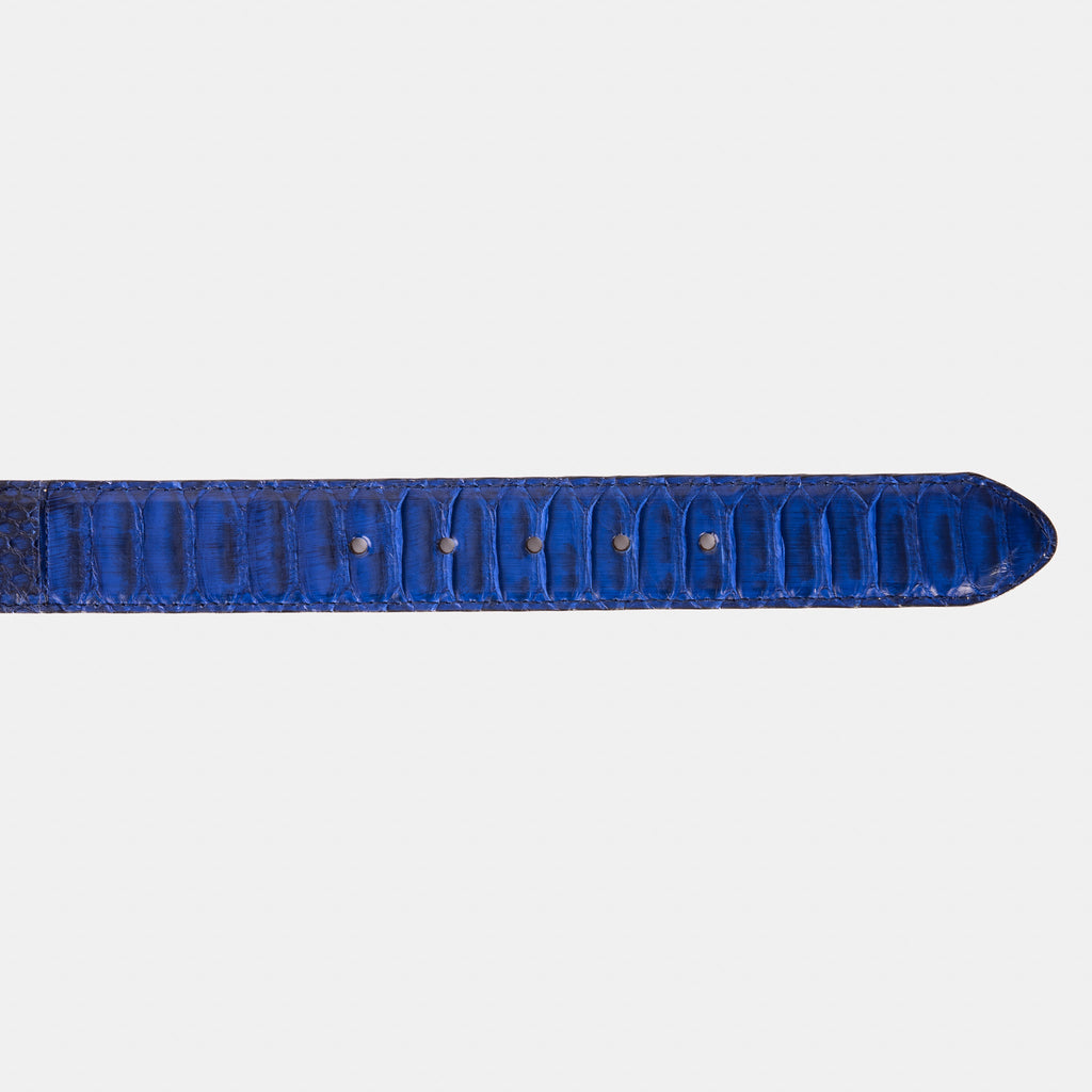 The Boss Navy Blue Snake Leather Belt