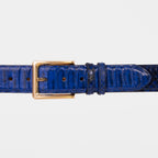 The Boss Navy Blue Snake Leather Belt