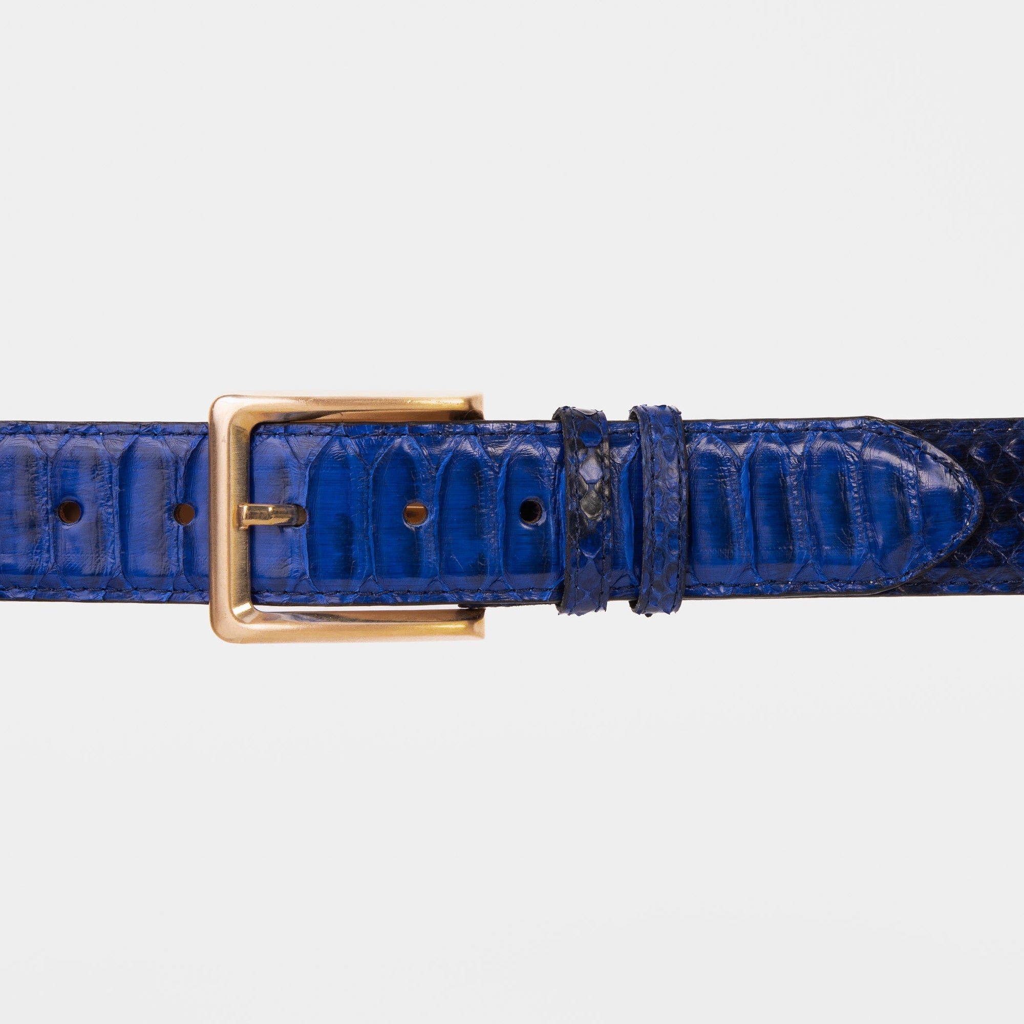 The Boss Navy Blue Snake Leather Belt