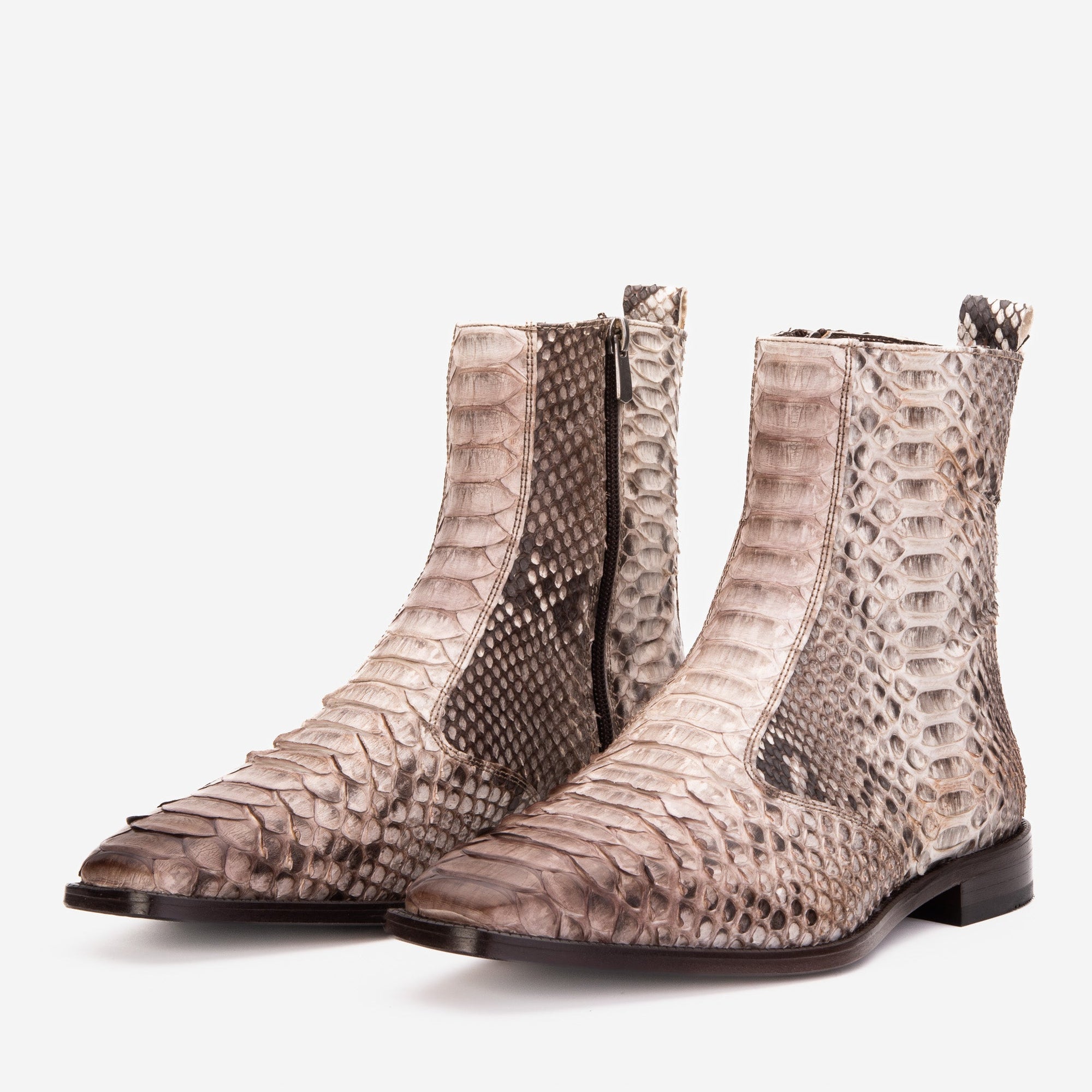 The Boss Natural Snake Zip-Up Leather Men Boot Limited Edition