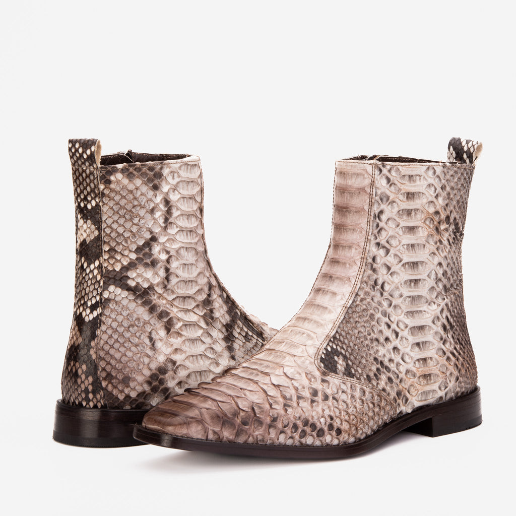 The Boss Natural Snake Zip-Up Leather Men Boot Limited Edition