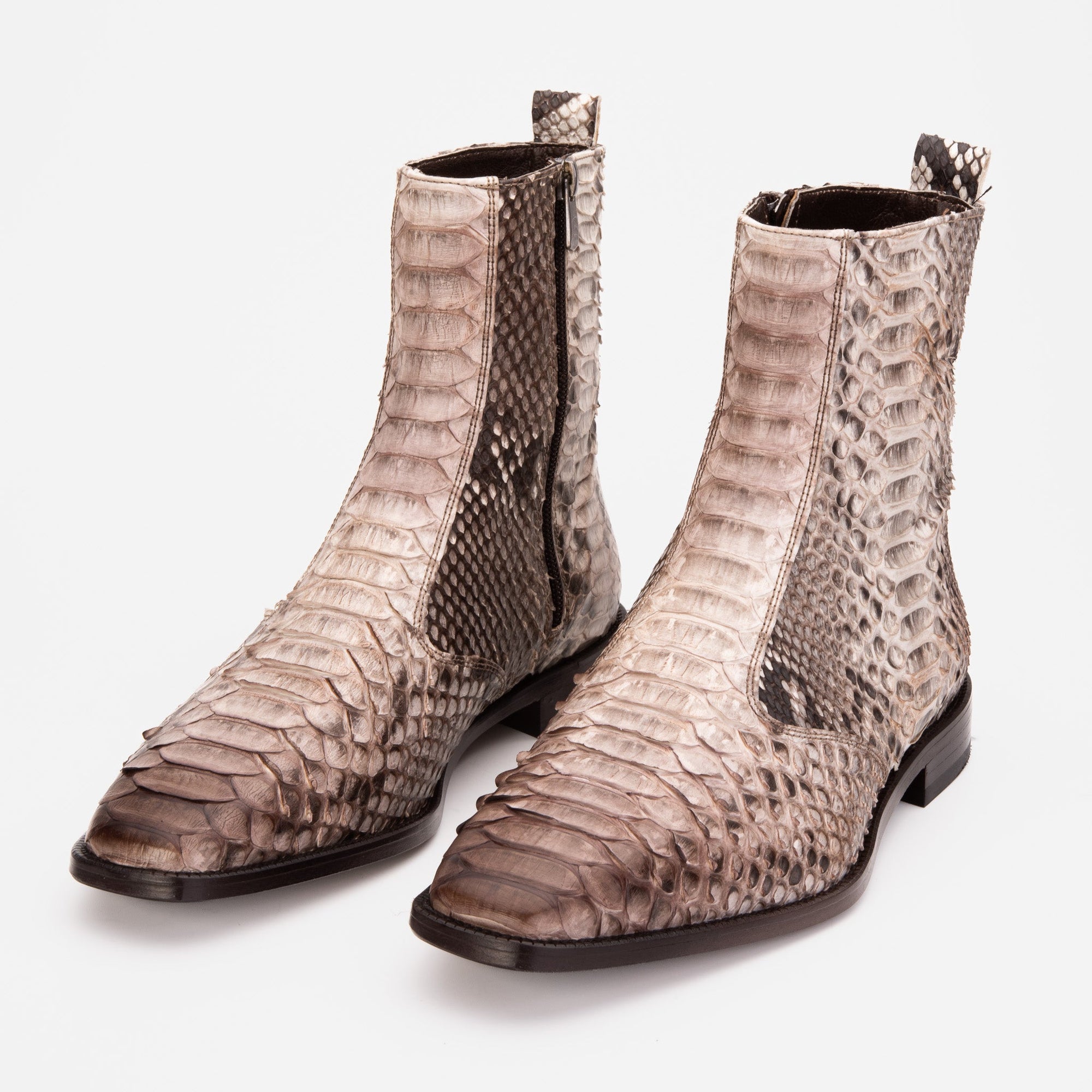 The Boss Natural Snake Zip-Up Leather Men Boot Limited Edition