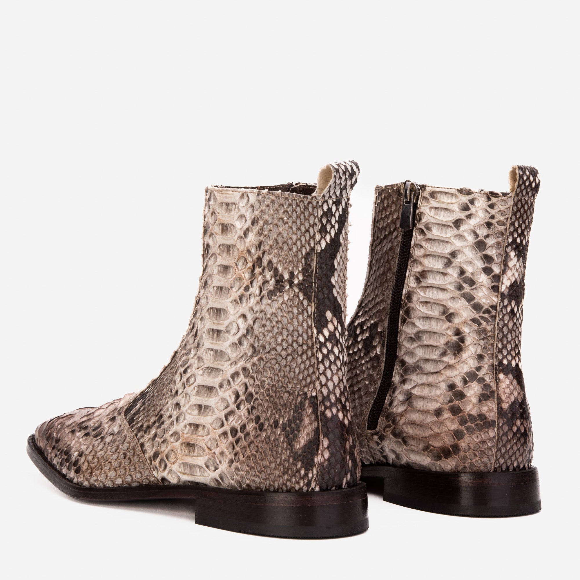 The Boss Natural Snake Zip-Up Leather Men Boot Limited Edition