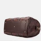 The Velar Brown Hand-Painted Snake Leather Weekender Bag