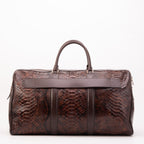 The Velar Brown Hand-Painted Snake Leather Weekender Bag