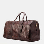 The Velar Brown Hand-Painted Snake Leather Weekender Bag