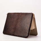 The Varese Brown Hand-Painted Snake Leather 14” Laptop Portfolio