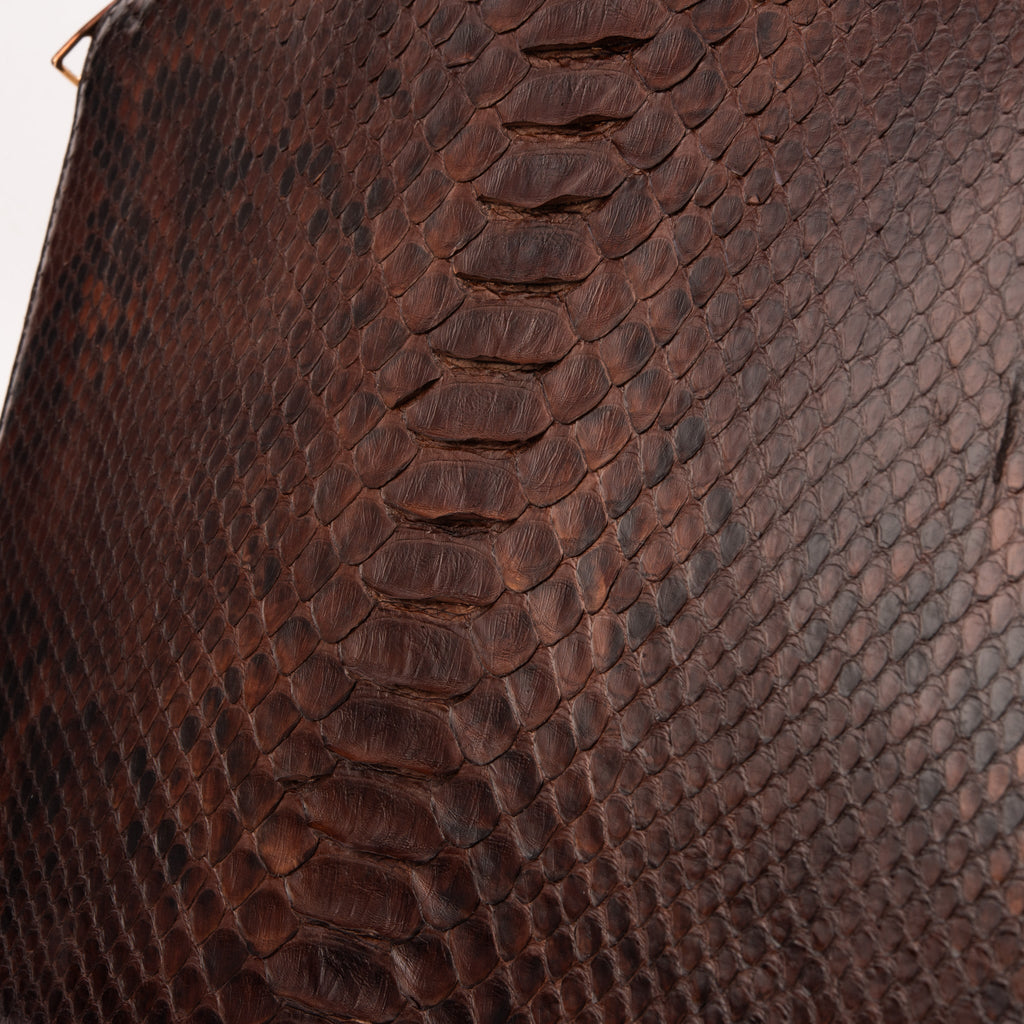 The Varese Brown Hand-Painted Snake Leather 14” Laptop Portfolio