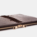 The Varese Brown Hand-Painted Snake Leather 14” Laptop Portfolio