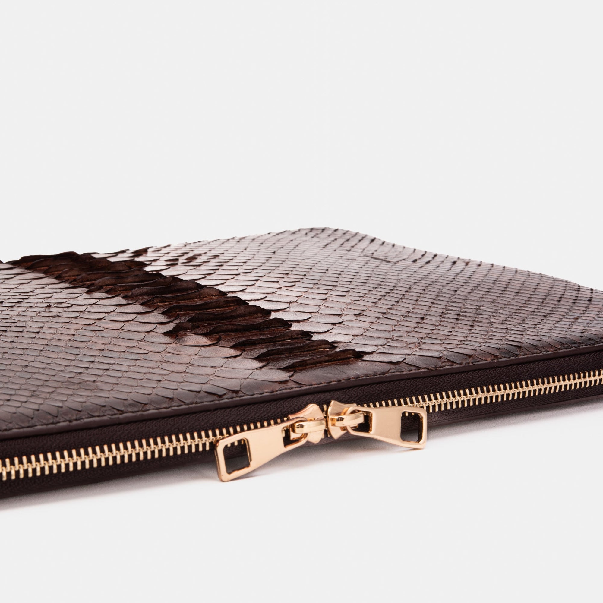 The Varese Brown Hand-Painted Snake Leather 14” Laptop Portfolio