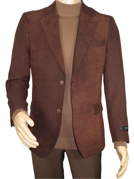 Men's Zacchi Sport Coat Patch Elbow Chenille Velveteen Bryan Cognac 74527