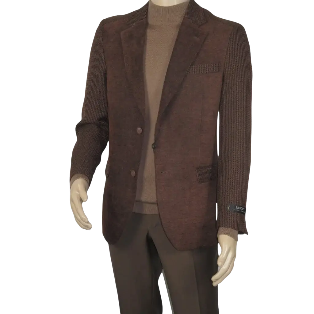 Men's Zacchi Sport Coat Patch Elbow Chenille Velveteen Bryan Cognac 74527
