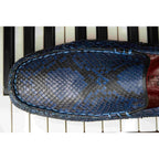 Capri Blue Jeans Slip On Genuine Python Skin