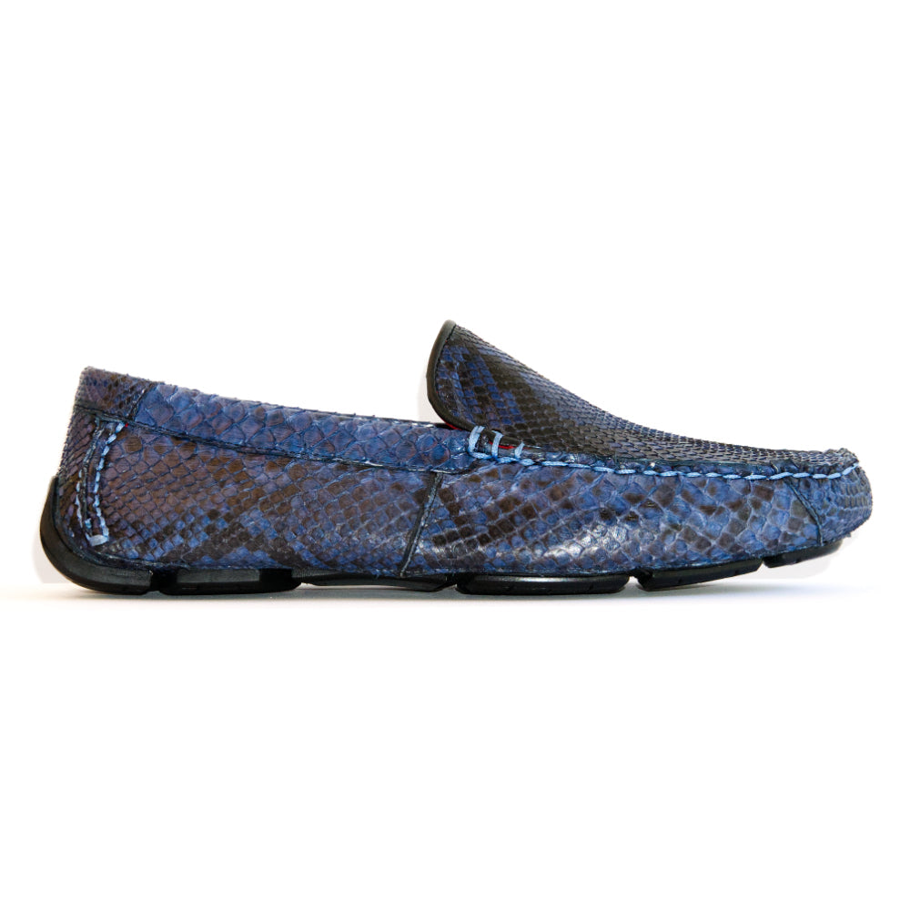 Capri Blue Jeans Slip On Genuine Python Skin