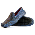 Capri Blue Jeans Slip On Genuine Python Skin