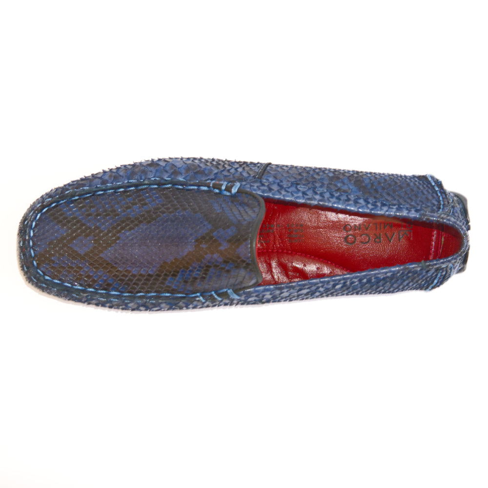 Capri Blue Jeans Slip On Genuine Python Skin