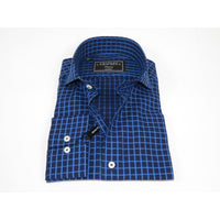 Men's Shirt Charles TYRWHITT 100% Cotton Cut-away Collar CHT-25 Navy Checker