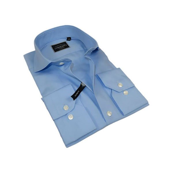 Men's Shirt Charles TYRWHITT 100% Cotton Cut-away Collar CHT-19 Blue