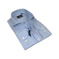 Men's Shirt Charles TYRWHITT 100% Cotton Cut-away Collar CHT-26 Blue Checker