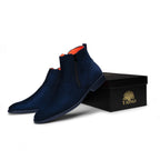 Men's TAYNO Chelsea Chukka Soft Micro Suede Zip up Boot Coupe S Navy