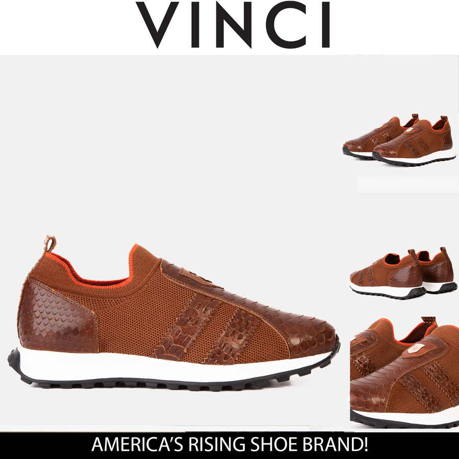 The Aslan Tan Knitted & Leather Men Sneaker – J.Valintin Men's Wear Legend