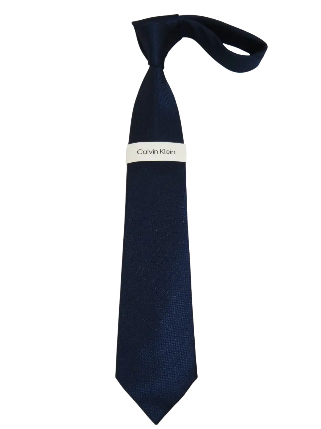Men's Authentic Calvin Klein Tie Classic Woven Silky #Calvin-4 Navy Blue
