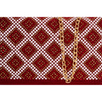 The Nampula Red Glitter Suede Leather Clutch