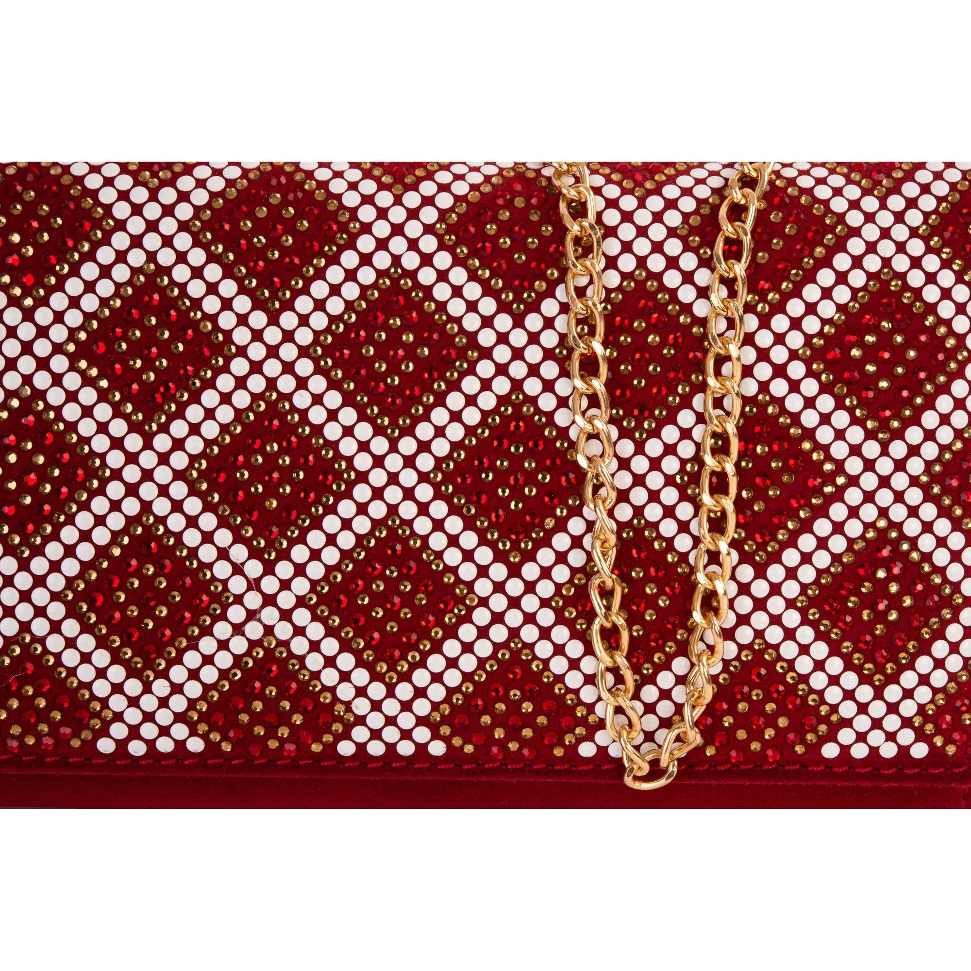 The Nampula Red Glitter Suede Leather Clutch