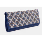The Nampula Sax Blue Glitter Suede Leather Clutch