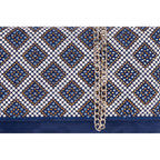 The Nampula Sax Blue Glitter Suede Leather Clutch