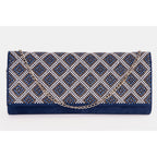 The Nampula Sax Blue Glitter Suede Leather Clutch