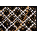 The Nampula Black Glitter Suede Leather Small Clutch