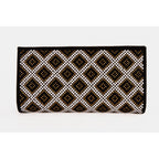 The Nampula Black Glitter Suede Leather Small Clutch