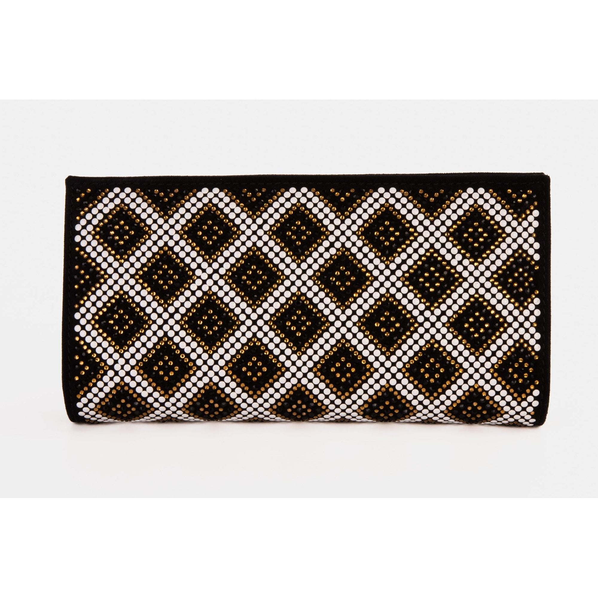The Nampula Black Glitter Suede Leather Small Clutch