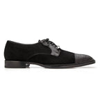 Belvedere Capitano Genuine Oiled Caiman Crocodile Italian Suede Black R103