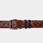 The Caesars Tan & Navy Leather Belt