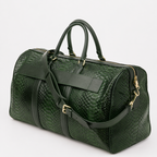 The Velar Green Hand-Painted Snake Leather Weekender Bag